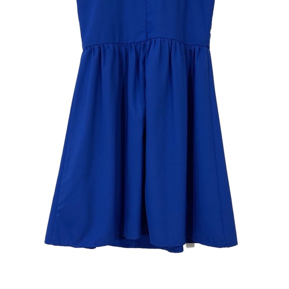 C. Luce Women’s Size Small Solid Blue Cut Out Sleeveless Fit and Flare Dress - Picture 9 of 10